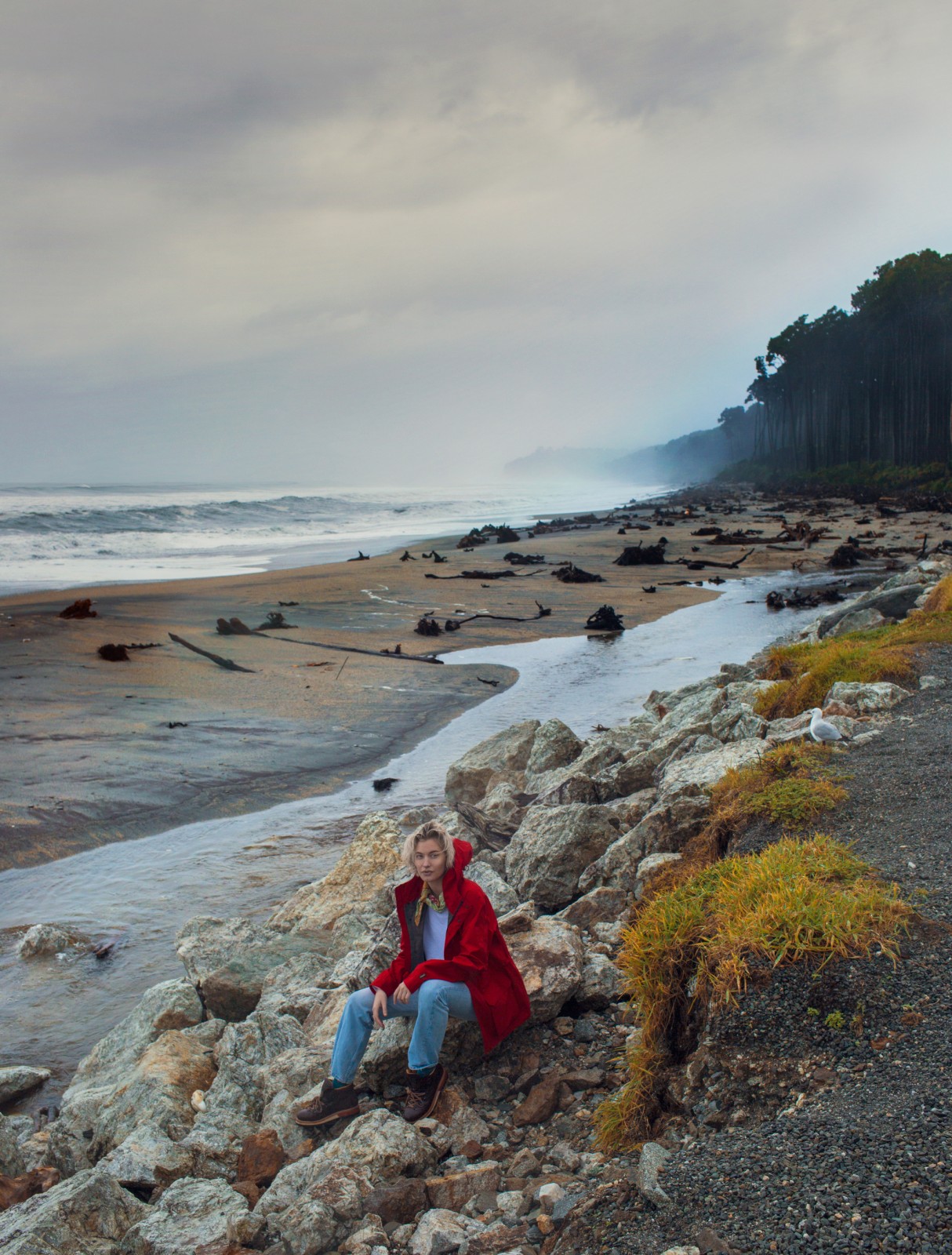 grey sand beach